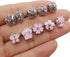 50pcs Assorted Pink Resin Imitation Glass European Large Hole Beads Rhinestone Metal Spacer Charms Bead Assortments for DIY Crafts Bracelets Neckl...