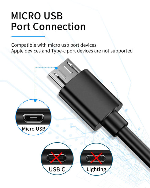 Micro Charger Charging Cable Cord Compatible with for Anker Soundcore Life Q20, Anker Soundcore 2, Mini, Flare Mini Wireless Headphone Speakers -5...