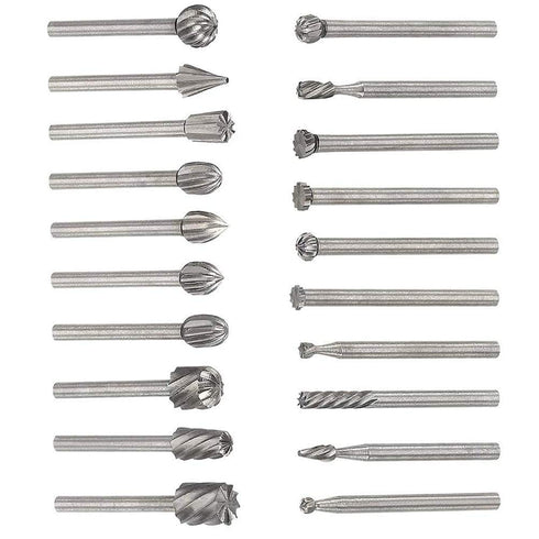 20pcs 1/8 Inch(3mm) Shank HSS Router Bits Burr Rotary Tools Replacement Wood Milling Burrs for Rotary Engraving Woodworking Tool...