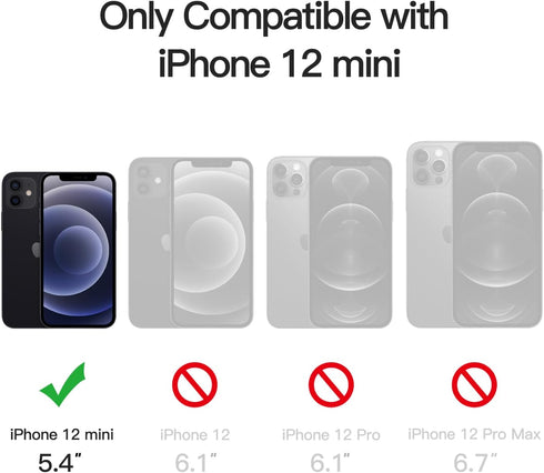 JETech Magnetic Case for iPhone 12 Mini 5.4-Inch Compatible with MagSafe, Translucent Matte Back Slim Shockproof Phone Cover (Black)...