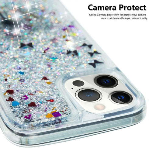 Compatible with iPhone 13 Pro Max Case Bling Glitter Case for Girls Women 3D Creative Anti-Fall Quicksand Liquid Soft Phone Case Compatible for iP...