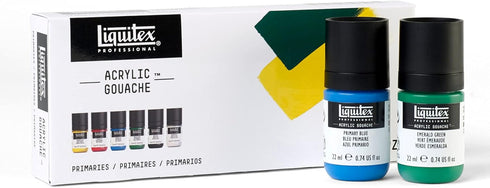 Liquitex Professional Acrylic Gouache Paint, 6 x 22ml (0.74-oz), Primaries Set...