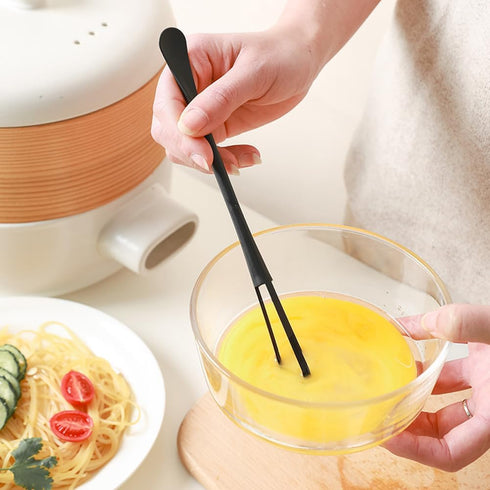 8 Pack Mini Whisk 2-In-1 Multifunctional Spoon and Whisk Egg Mixing Whisk Kitchen Cooking Mixing Tool for Mixing Ingredients Sauces (White and Bla...