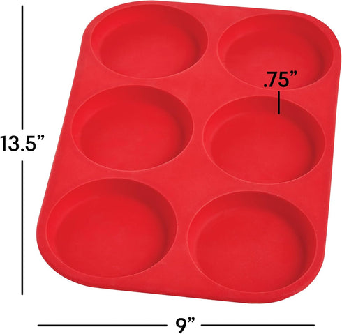Mrs. Anderson's Baking 6-Cup Muffin Top Pan, Non-Stick European-Grade Silicone...