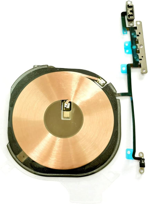 NFC Chip Wireless Charging Charger Panel Coil Sticker with Volume Button Flex Cable for iPhone Xs Max 6.5 inch...