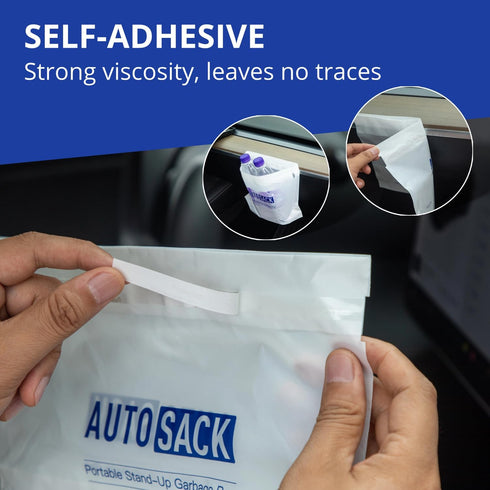 50 Bags AUTOSACK Portable Car Trash Bags, Self-Adhesive and Stand-up Disposable Trash Bags for Car, Kitchen, Office and Outdoor...
