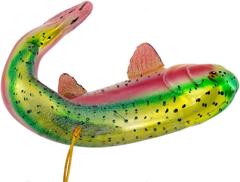 Noble Gems Kurt Adler Glass Rainbow Trout Fish Ornament, 4.75-Inch...