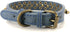 Spiked Studded Dog Collar-Bronze Round Stud Anti-Bite Collar (Blue,S)...