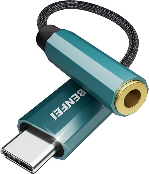 BENFEI USB C to Audio Jack Adapter with DAC chipset, USB-C to 3.5mm Female Headphone Compatible with iPhone 15 Pro Max/15 Pro/15, Samsung Galaxy S...