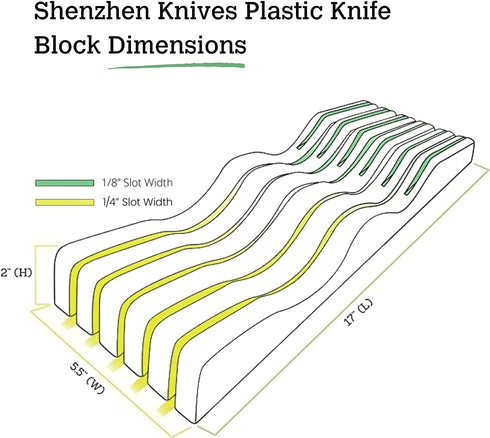 Large In-Drawer Plastic Knife Block: 11 Slot (Holds 10-12 Knives) Empty Knife Holder for Kitchen Drawers - Cutlery Tray Organizer & Storage...
