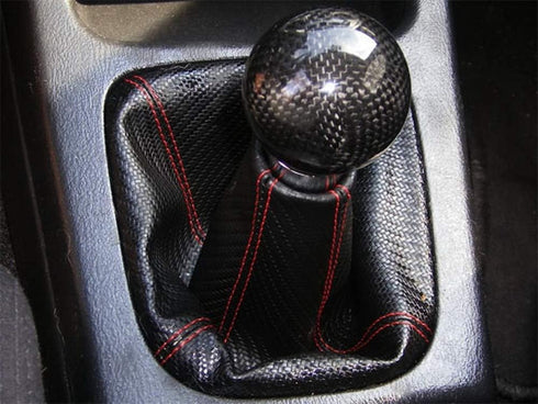 iJDMTOY Gloss Black 2-Inch Real/Genuine Carbon Fiber Shift Knob Ball Compatible with Compatible w/most 8mm 10mm 12mm M8 M10 M12 1.25 1.50 1.75 Thr...
