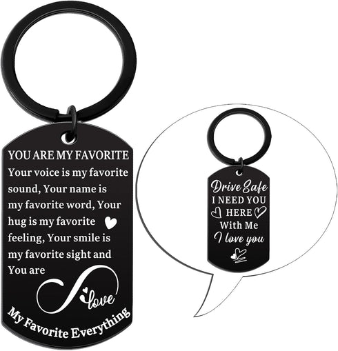 Ikacvb Drive Safe Keychain For Him Aniversary Birthday Sweetest Day Gifts For Him Boyfriend Husband Valentines Day Gifts For Men I Love You Gift F...