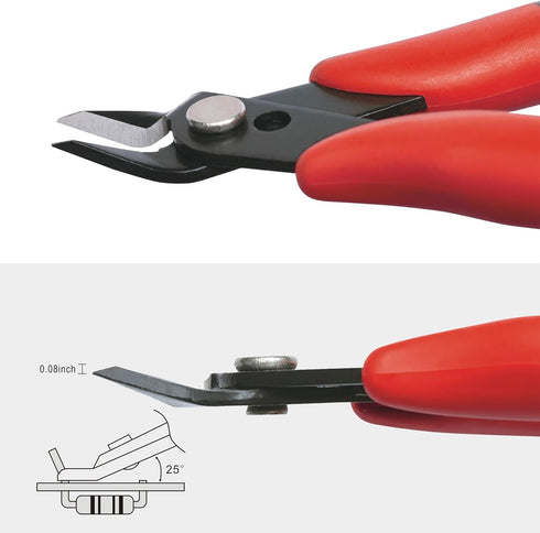 KATA 5 Inch Micro Wire Cutters, Precision Mini Flush Cutters and Clean Cut Pliers for Electronics, Model, Jewelry, Model Kits, Red...