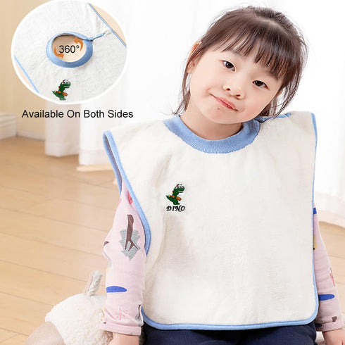2 Pack 360 ° Rotating Baby Feeding Teething Bibs, Stay-Dry Toddler Bib, The Adjustable Baby Waterproof Bibs, Width Coverage and Pull-Over Design B...