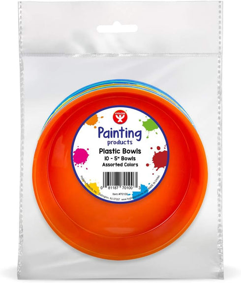 Hygloss Products 10 Plastic paint bowls, Assorted Colors...