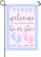 He or She Garden Flag 12x18" Double Sided Pink and Blue Flag Gender Reveal Yard Flag Boy or Girl Baby Footprint Welcome Banner Pregnancy Announcem...