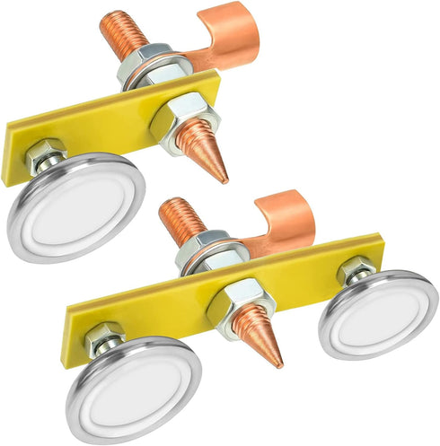 BAYTORY Upgrade Magnetic Welding Support Ground Clamp Tools, Double + Single Welding Magnet Head, Strong Magnetism Large Suction, Copper Tail Weld...