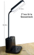 Small Desk Lamps for Home Office with USB Charging Port Pen Holder Battery Display, 3 Modes Reading Desk Light College Dorm Room Essentials for Gu...