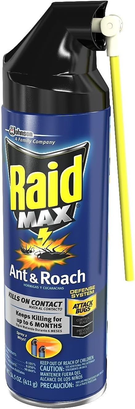 Raid Max Ant and Roach Killer Spray, Kills on Contact, Keeps Killing for up to 6 Months, 14.5 oz...