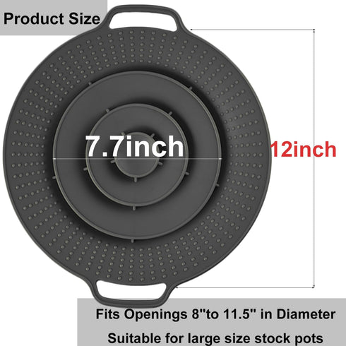 QTECLOR Pot Cover Spill Stopper Lid - Thicken Silicone Boil Over Spill Safeguard,FDA Food Grade Stopper Lid Cover for Pots and Pans, BPA-Free Inst...