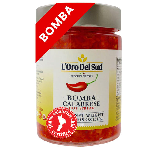 Calabrian Bomba Hot Pepper Sauce/Spread (10.9 oz) 310g, Certified Authentic, Bomba Calabrese, Spicy Mixed Vegetable Spread, Product of Italy, L'Or...