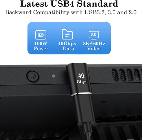 AuviPal USB C 90 Degree Adapter (Two Styles), 100W USB C Male to USB C Female Right Angle Extender Connector for Steam Deck, Meta Quest, MacBook, ...