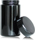 Black Glass Airtight Storage Container Jar 100ml with UV Protection for Spice Coffee...