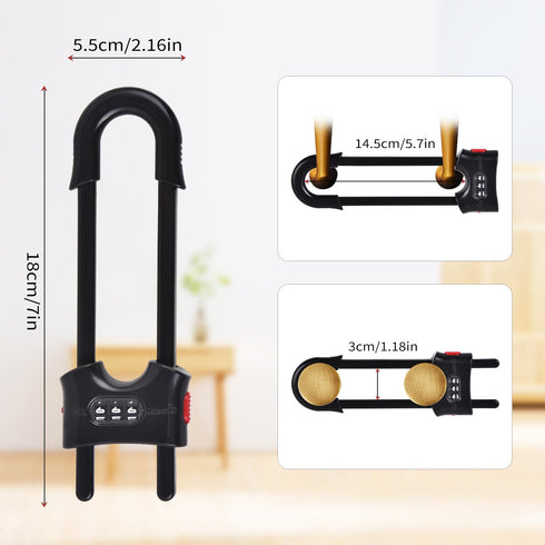 4 Pack U-Shaped Sliding Cabinet Locks Multifunctional Child Safety Lock Adjustable Baby Proof Clips for Home Cabinets Refrigerator Doors Cabinet K...