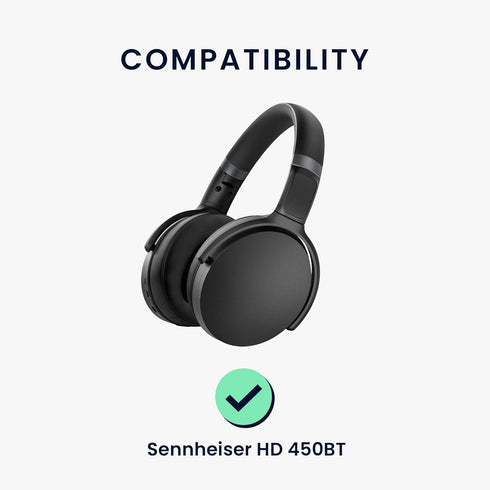 kwmobile Ear Pads Compatible with Sennheiser HD450BT / HD350BT Earpads - 2X Replacement for Headphones - Black...