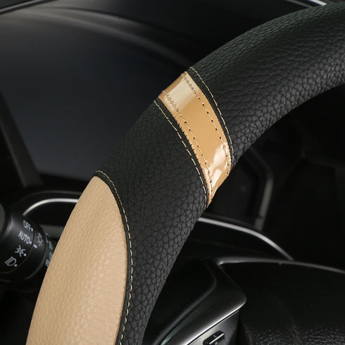 Steering Wheel Cover for Car Leather Universal Steering Wheel Covers for Men Women Fit Cars SUV Truck Pickup 15inch (Beige)...