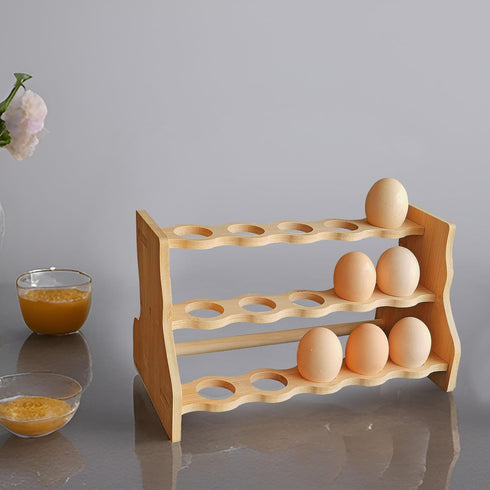 Wooden Egg Holder Countertop Egg Holder For Fresh Eggs,Bamboo Egg Tray For Fresh Eggs, Easter Egg Decoration And Rustic Kitchen Organizer, Set Of ...