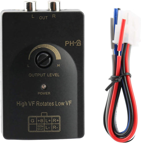 aqxreight Speaker Level Converter, Car Output Stereo Speaker High to Low Level Converter with Delay Function...
