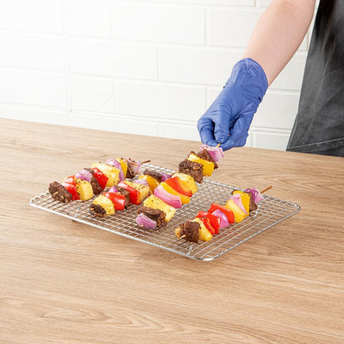 Restaurantware Met Lux 8.5 x 12 Inch Wire Baking Rack 1 Heavy-Duty Oven Wire Rack - Fits Quarter Size Sheet Pan Dishwashable Stainless Steel Cooli...