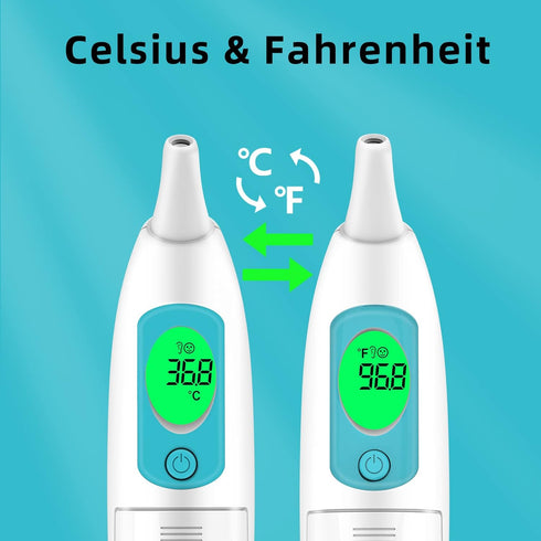 Ear Thermometer for Adults and Kids, Digital Thermometer with Fever Alarm and Instant Accuracy Readings, Infrared Thermometer Gun for Infants, Bab...