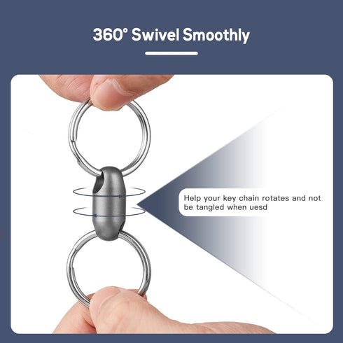 TISUR Swivel Keychain Clip, Titanium Detachable Pull Apart Key Chain, Key Ring Organizer Keychain For Men Women...