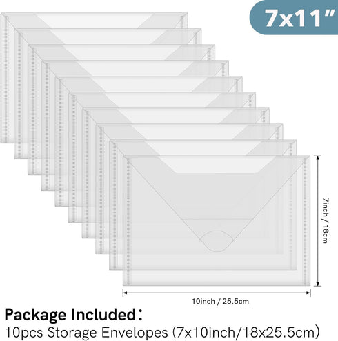 Briartw 10 PACK Storage Bag,Resealable Plastic Envelopes Pockets for Cutting Dies Stencil Crafts Organizer Holder,7x10"Clear Storage Envelopes for...
