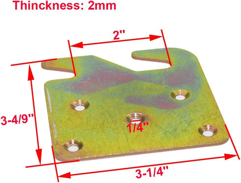 4 PCS Heavy Duty Wood Bed Rail Hook Plates for Headboard and Footboard, Bed Rail Fitting Bracket with Mounting Screws...