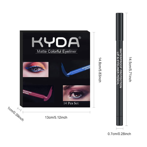 Ownest 14 Colors Eyeliner Pen Set,Pearl Eyeliner Kit Metallic Eyeliner Pencil Glitter Eyeliner for Women Eye Liner Professional Eye Makeup Set Col...