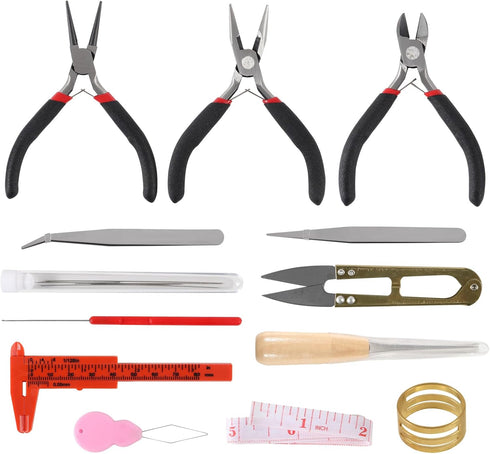 D-FLIFE 19pcs Jewelry Making Tools Kit with Zipper Storage Case for Jewelry Crafting and Jewelry Repair (19pcs)...