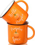 2 Pcs 14oz Hello Pumpkin Fall Mugs Pumpkin Spice Autumn Coffee Mug Orange Pumpkin Mug Campfire Autumn Coffee Cups for Happy Halloween Thanksgiving...