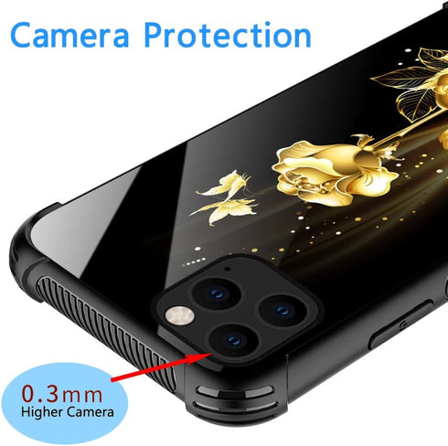 TnXee Case Compatible with iPhone XR Case, Golden Butterfly Rose Flower Case for iPhone XR Cases for Man Women Gifts Pattern Design Case......