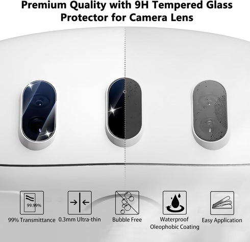 Screen Protector Compatible with Meta Quest 3 2023,9H Tempered Glass Film Camera Lens Protector for Oculus Meta Quest 3 VR Accessories,HD Clear,Bu...