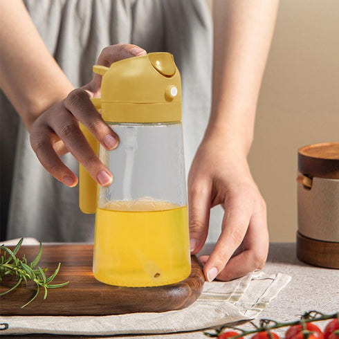 Oil Dispenser for kitchen, 2 In 1 Oil Dispenser & Oil Sprayers, 470ml/ 16oz Olive Oil Dispenser Bottle, Food-grade Oil Mister for Air Fryer, Bakin...