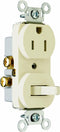 Legrand Pass & Seymour 691TRLACC6 Combination Switch, One 15 Amp 120/125V Single Pole Toggle Switch and One Tamper Resistant Outlet Receptacle, Gr...