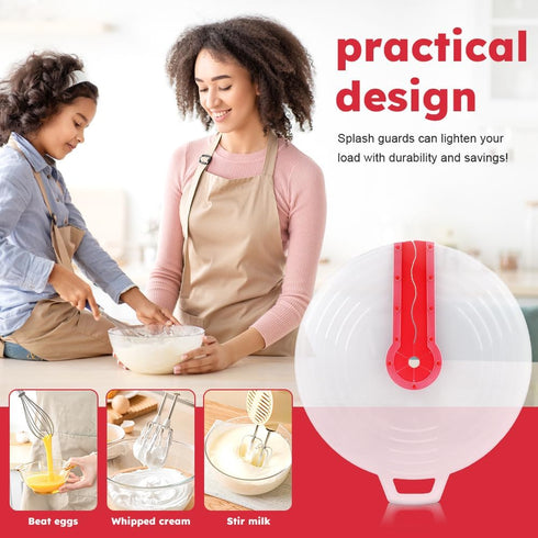 Mixing Bowl Splatter Guard,12.2 Inch Hand Mixer Splatter Guard,Silicone Mixing Bowl Splatter Screen Guard,Reusable Mixer Splatter Guard For Kitche...