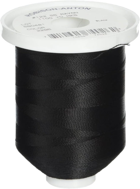 Robison-Anton Rayon Super Strength Thread, Solid Colors, 1100-Yard, Black...