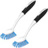 SetSail Dish Brush with Handle, 2 Pack Stiff Bristles Dish Scrubber with Built-in Scraper Dish Scrub Brushes for Cleaning Dishes, Pots and Pans, K...