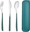 Travel Utensils with Case, 4pc Reusable Utensils Set with Case, Camping Utensil Set, Portable Silverware Lunch Utensils Set for Work Camping Schoo...