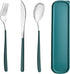 Travel Utensils with Case, 4pc Reusable Utensils Set with Case, Camping Utensil Set, Portable Silverware Lunch Utensils Set for Work Camping Schoo...