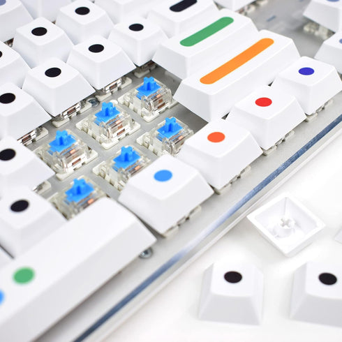 MOLGRIA Keycaps, GMK Dots White 129 Set for 60/65/80/100 percent Keyboard, Custom PBT Cherry Profile KeyCaps for Gateron Kailh Cherry MX 104/87/71...